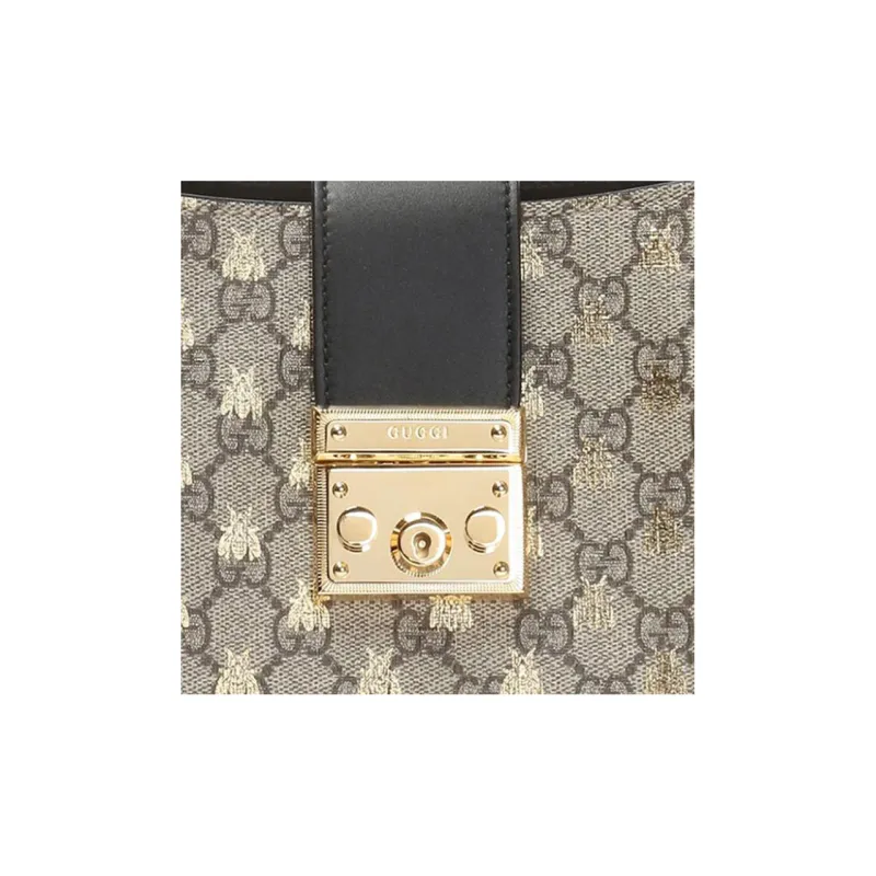 GUCCI Padlock Canvas With Leather Tote Bag, Shopping Bag, Lock Bag, Portable Crossbody Bag, Shoulder Bag Women's-3
