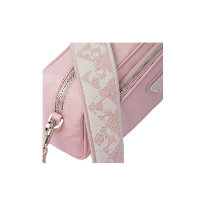 PRADA Soft Sheep Leather Crossbody Bag Shoulder Bag Women's Snow Pink-4