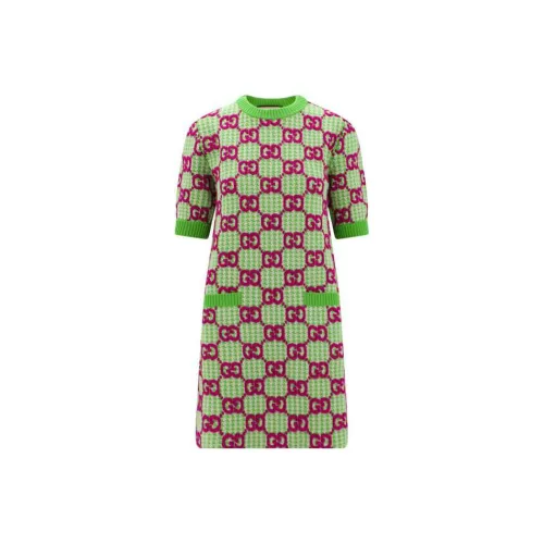 GUCCI Short-Sleeved Dresses Women's Green