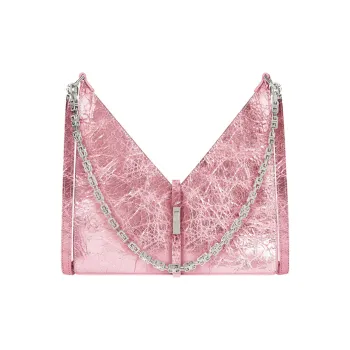 GIVENCHY Cut Out Series Lambskin Shoulder Bag Crossbody Bag Small Size Women's Silk Pink