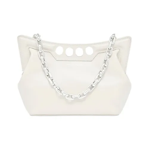 Alexander McQueen Calfskin Handbag, Shoulder Bag Women's Ivory White