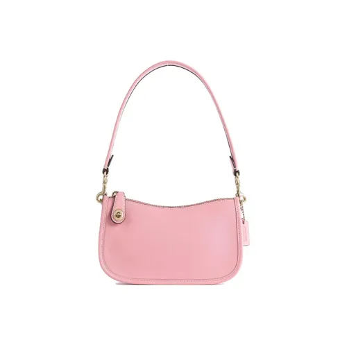 COACH Swinger Fine Grain Cow Leather Shoulder Bag Handbag Shoulder Bag Small Size Women's Pink
