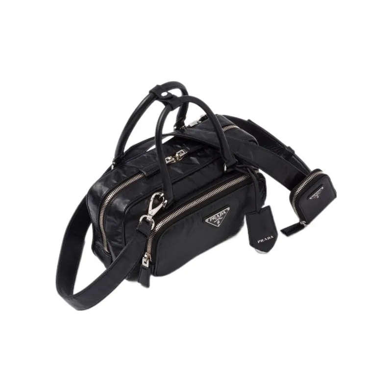PRADA Soft Sheep Leather Shoulder Bag Crossbody Bag Handbag Women's Black-1
