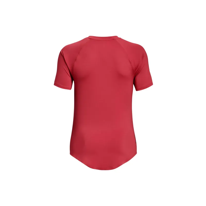 Under Armour RUSH Raglan Sleeve T Shirt Women's Sahasrara Red-1