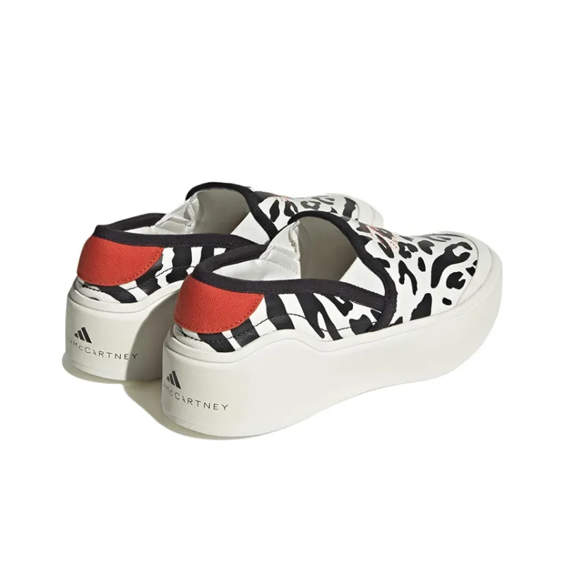 Adidas By Stella McCartney Court Slip On Shoes 'Off White Black Burnt Cayenne' Women's-3