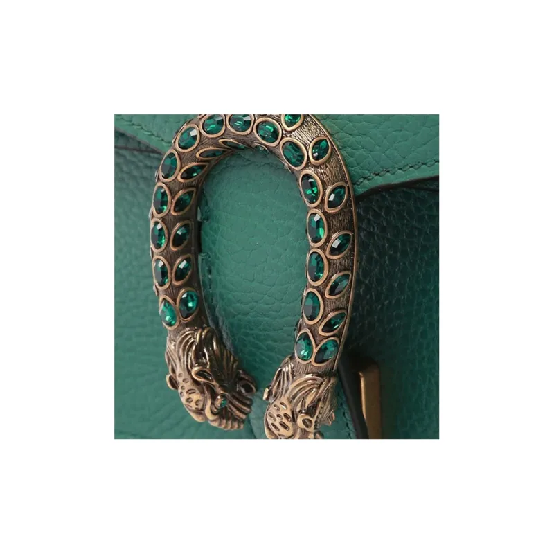 GUCCI Dionysus Leather Bacchus Bag Chain Pack Shoulder Bag Crossbody Bag Women's Green-3