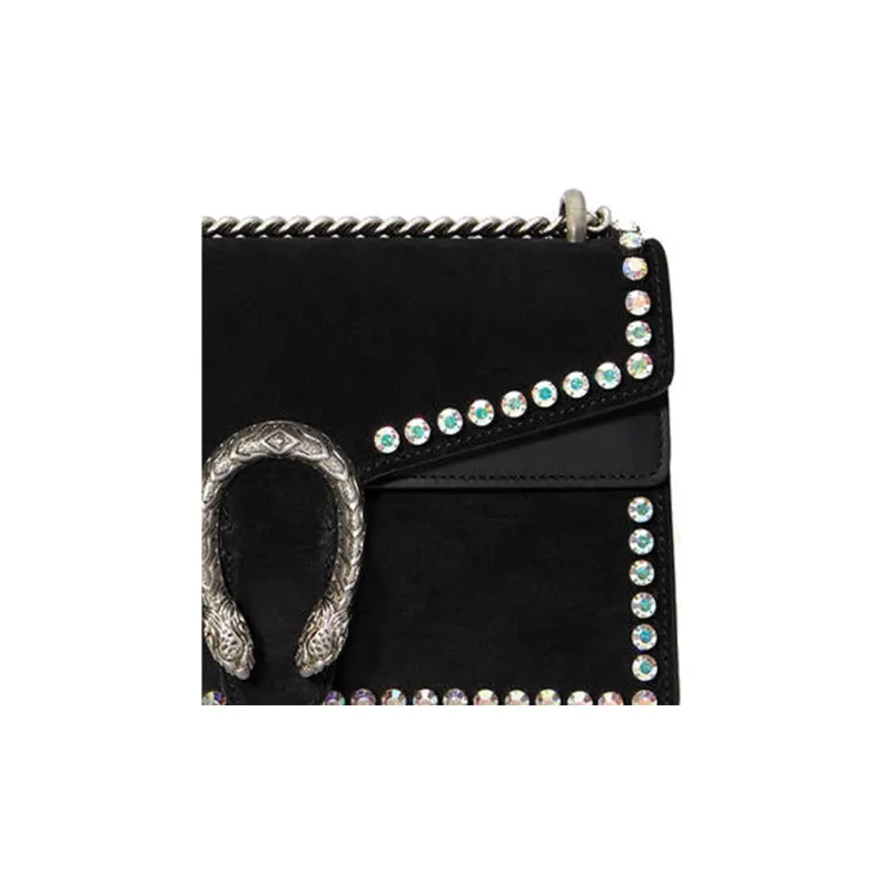 GUCCI Dionysus Suede Crossbody Bag, Shoulder Bag Trumpets Women's Black-4