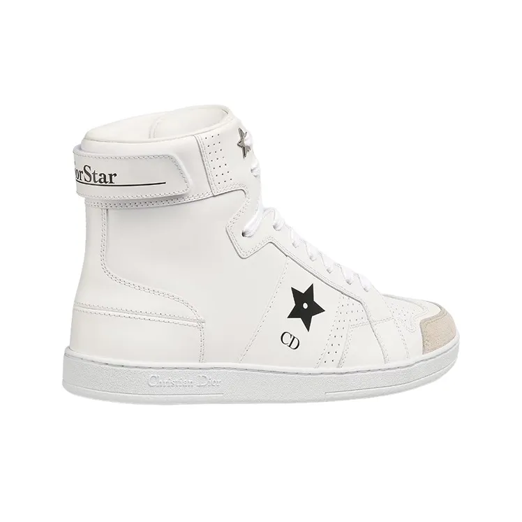 DIOR Star Platform Shoes High Top Stylish Skateboarding Shoes Women's White-2