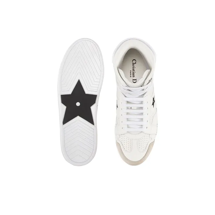 DIOR Star Platform Shoes High Top Stylish Skateboarding Shoes Women's White-5