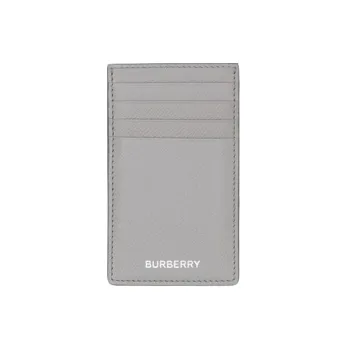 Burberry Grain Texture Leather Coin Purses Card Holders Men's Gray