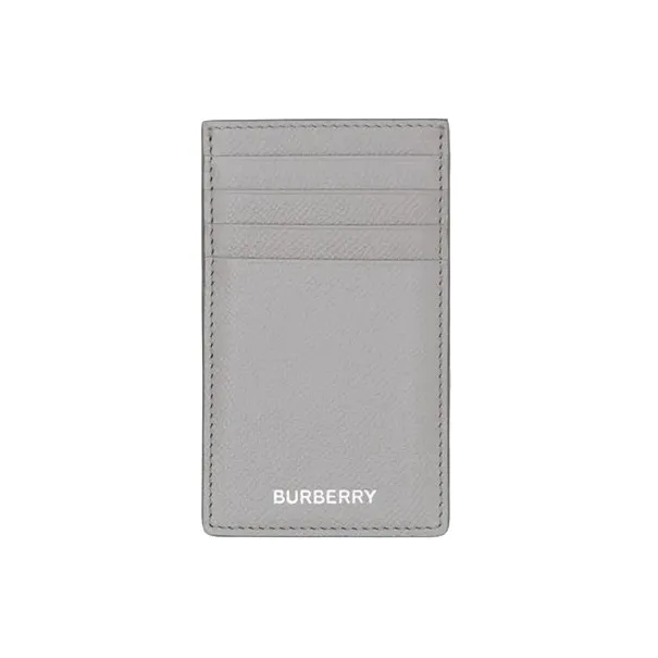 Burberry Grain Texture Leather Coin Purses Card Holders Men's Gray-0