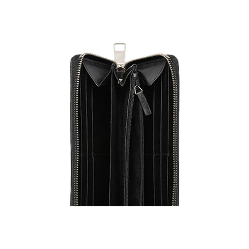 GUCCI Leather Wallet Men's Black-3