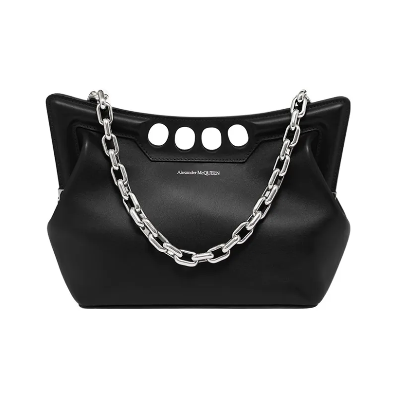 Alexander McQueen Calfskin Handbag Shoulder Bag Women's Black-0