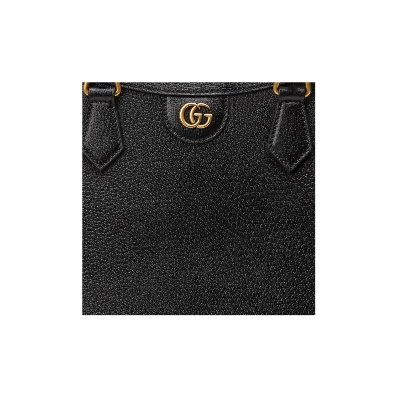 GUCCI Diana Leather Tote Bag Shopping Bag Shoulder Bag Crossbody Bag Handbag Large Size Men's Black-9