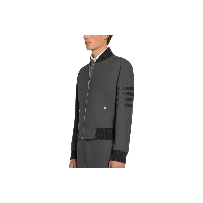 THOM BROWNE 4 Bar Stripe Wool Bomber Jacket-2