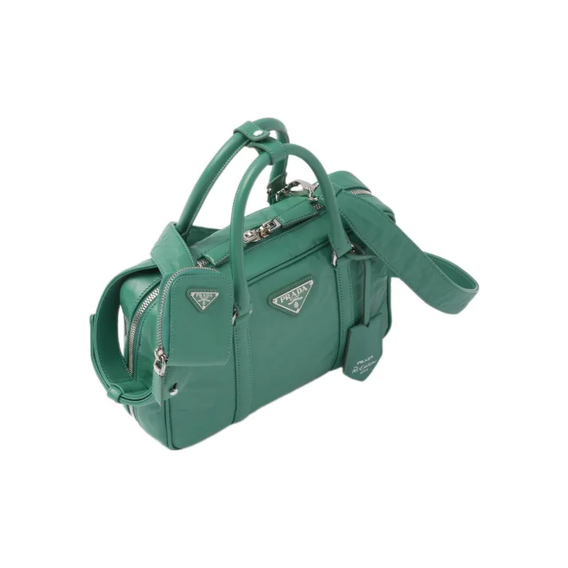 PRADA Nappa Leather Shoulder Bag Crossbody Bag Handbag Women's Sage Green-2