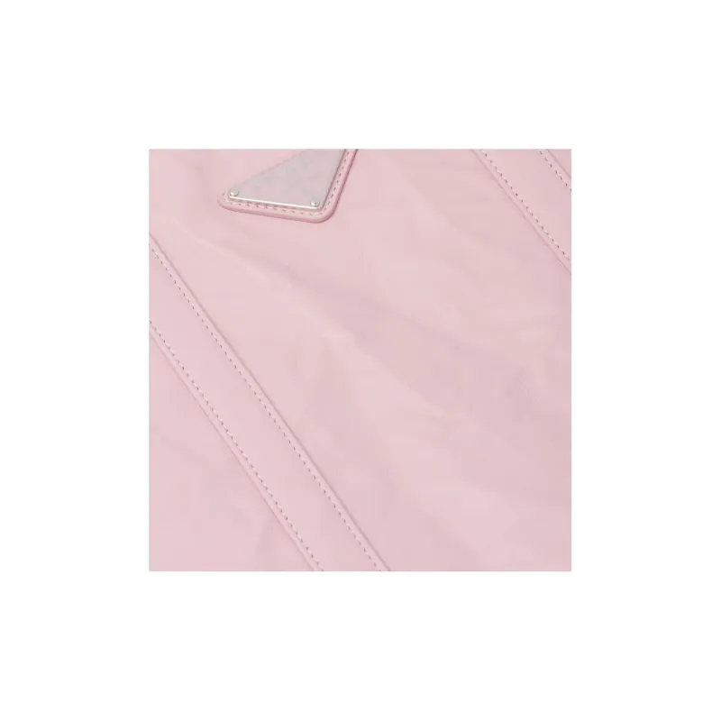 PRADA Soft Sheep Leather Tote Bag, Shopping Bag, Handbag Trumpets Women's Pink-3