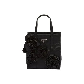 PRADA Soft Sheep Leather Tote Bag Shopping Bag Handbag Mini Women's Black