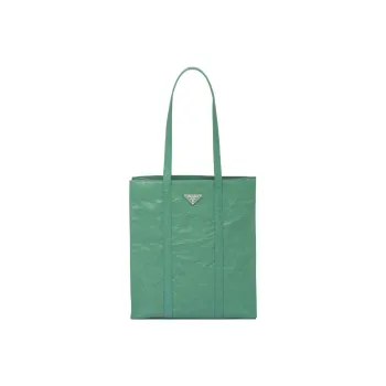 PRADA Soft Sheep Leather Tote Bag Shopping Bag Handbag Small Size Women's Green