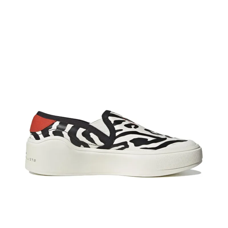 Adidas By Stella McCartney Court Slip On Shoes 'Off White Black Burnt Cayenne' Women's-1