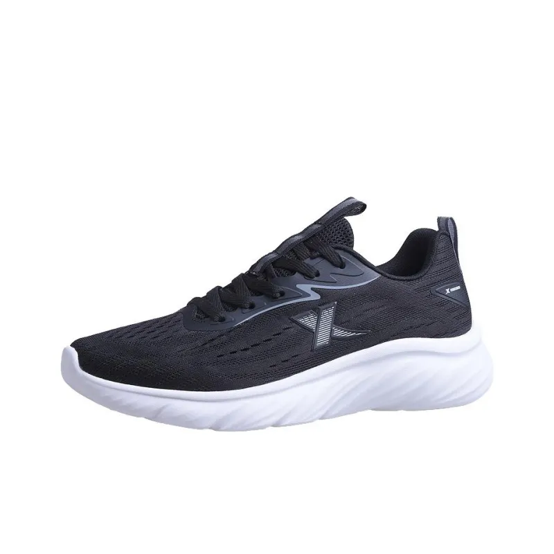 XTEP Cushioned Slip Resistant Abrasion Resistant Low Top Casual Running Shoes Men's Black-1