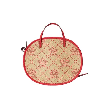 GUCCI Raffia With Leather Handbag Kids' Red/Beige