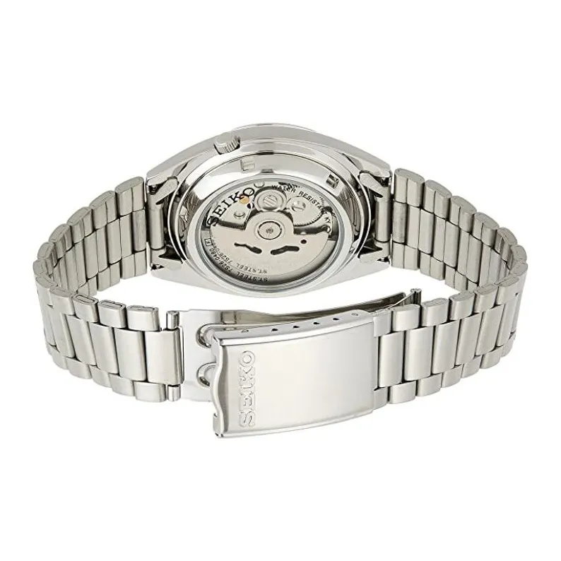 SEIKO Series 5 Automatic Mechanical Movement Stainless Steel Strap Watch Men's Watches Black Dial-1