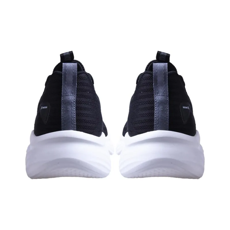 XTEP Cushioned Slip Resistant Abrasion Resistant Low Top Casual Running Shoes Men's Black-3