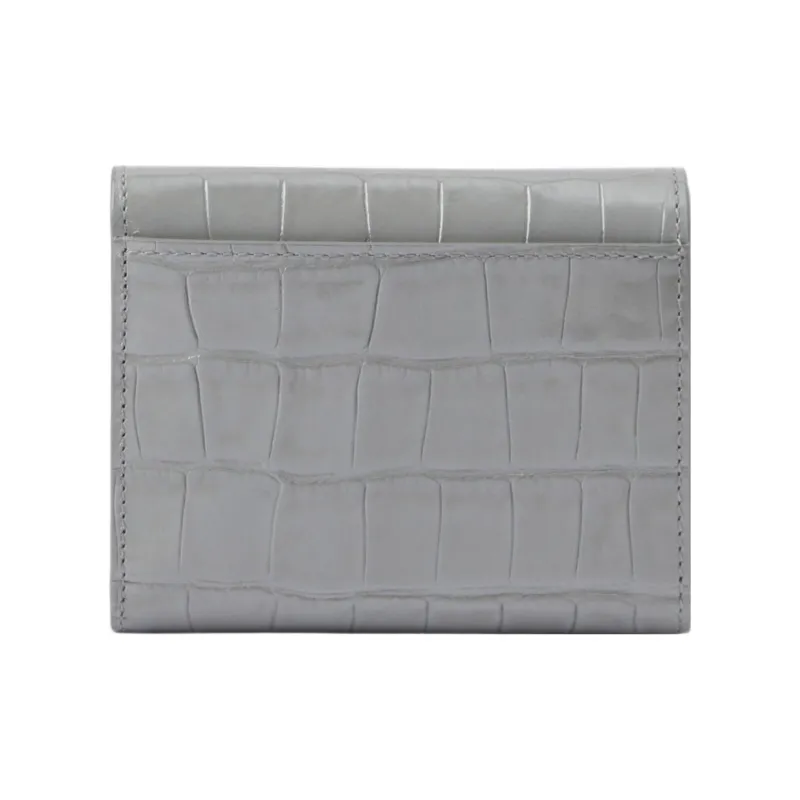 Burberry Embossed Cowhide Leather Wallet Women's Gray-2