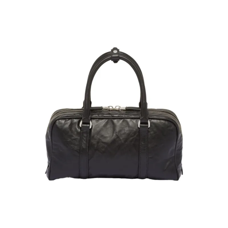 PRADA Soft Sheep Leather Shoulder Bag Crossbody Bag Handbag Women's Black-2