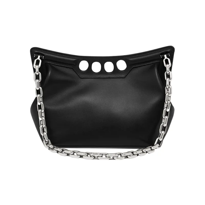 Alexander McQueen Calfskin Handbag Shoulder Bag Women's Black-4