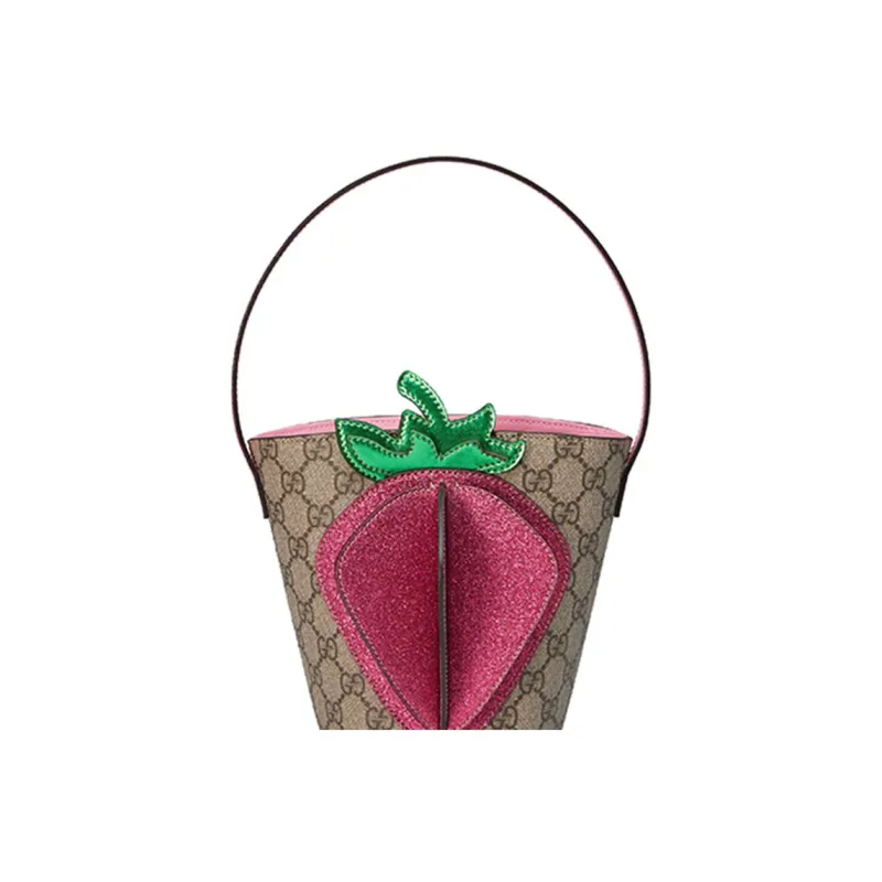 GUCCI Canvas With Leather Canvas Bag Bucket Bag Handbag Kids' Bag Regular Kids' Ebony/Pink/Candy Color-7