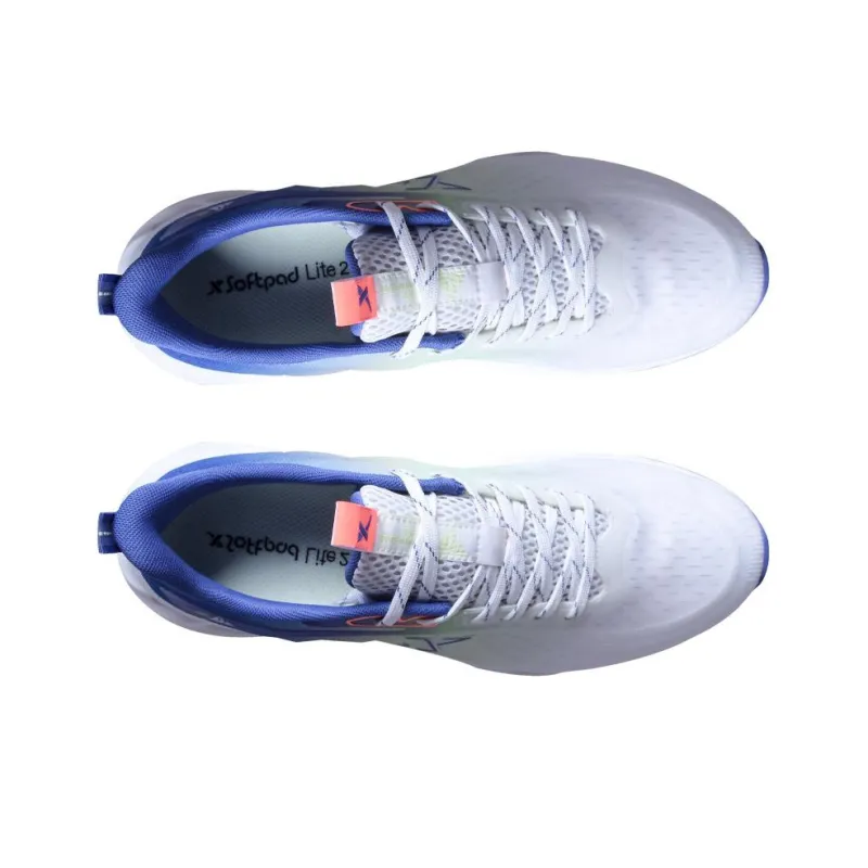 XTEP Cushioning Rotation Collection Cushioned Slip Resistant Low Top Running Shoes White Blue-2