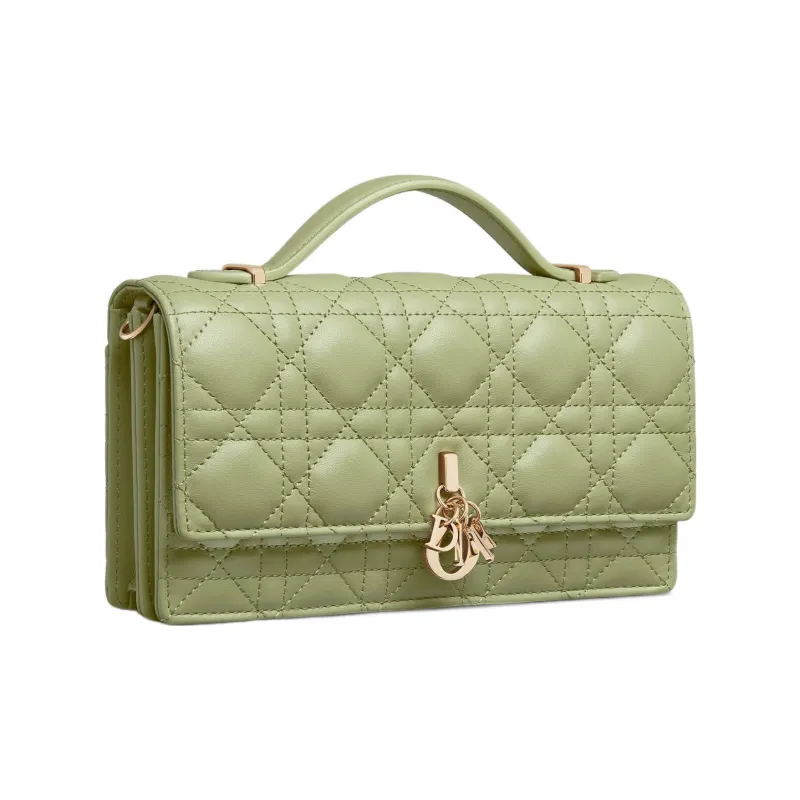 DIOR Lady Dior Lambskin Shoulder Bag Crossbody Bag Handbag Women's Green-1
