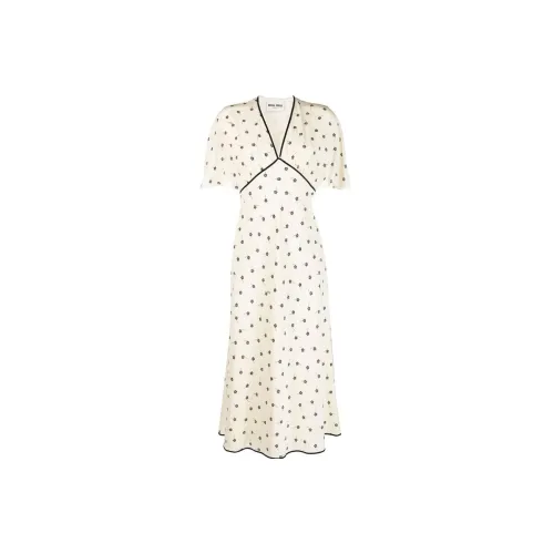 MIU MIU Short-Sleeved Dresses Women's Off White