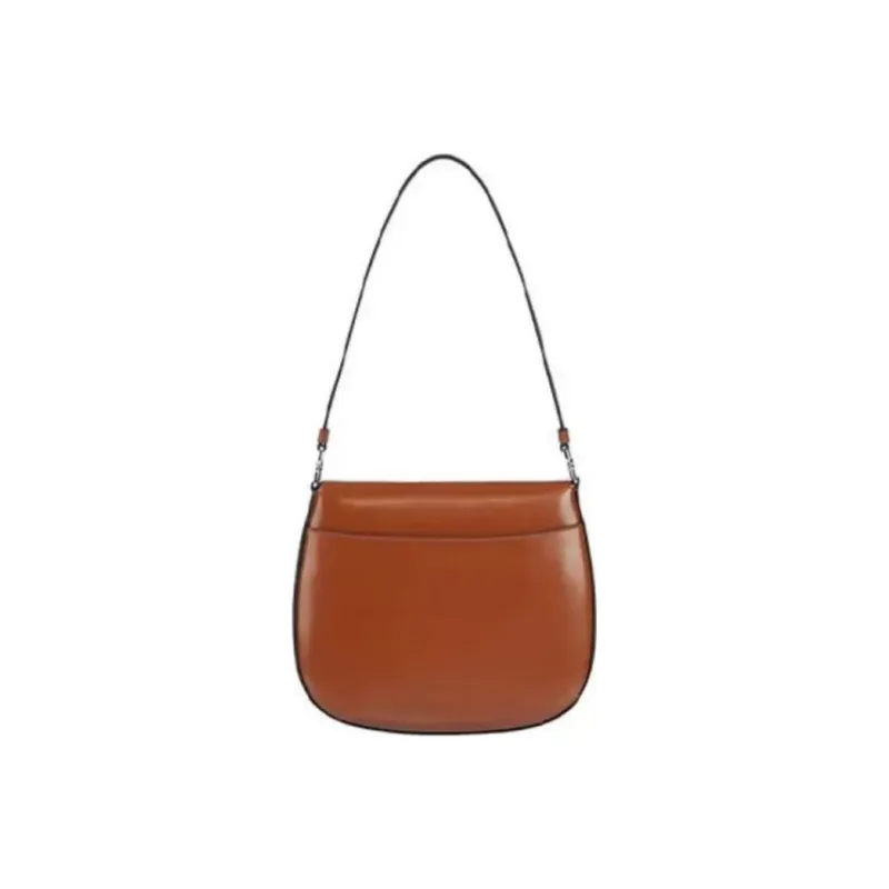 PRADA Cleo Shiny Leather Shoulder Bag Crossbody Bag Women's Dark Brown-2