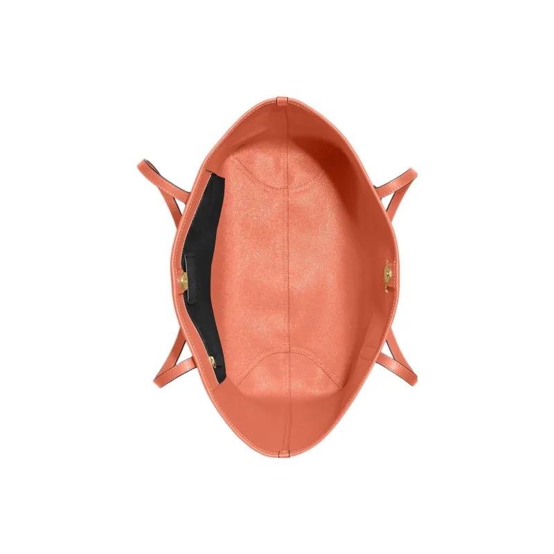 COACH City PVC Tote Bag Shopping Bag Handbag Shoulder Bag Large Size Women's Khaki With Light Coral-2