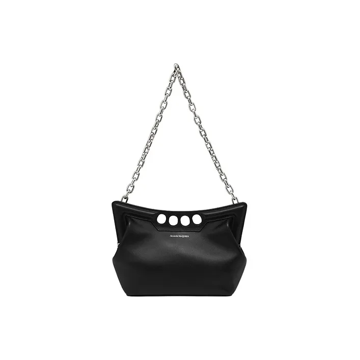 Alexander McQueen Calfskin Handbag Shoulder Bag Women's Black-2