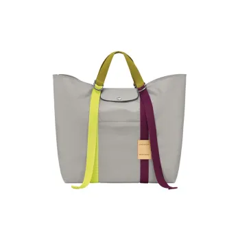 LONGCHAMP Le Pliage Re play Cow Leather Trim Tote Bag, Shopping Bag, Handbag Extra Large Women's Gray