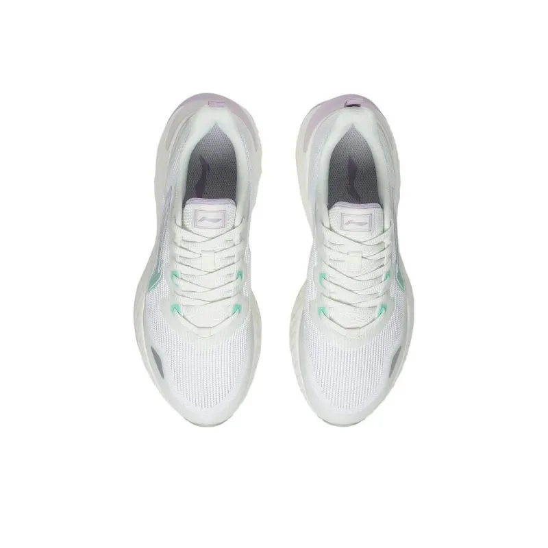 LiNing Chasing-clouds Cushioning Anti-Slip And Wear-Resistant Low-Top Running Shoes Women's White Cyan Purple-3