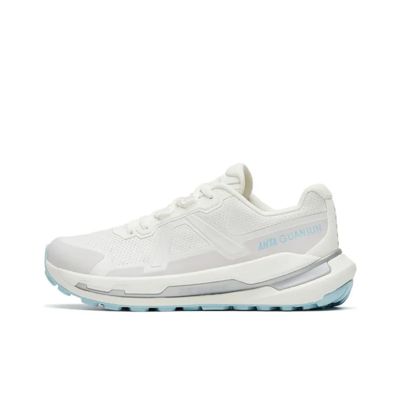 Anta Champion Lightning Trigger Lite Cushioning Anti Slip And Wear Resistant Low Top Running Shoes Women's White Gray-0