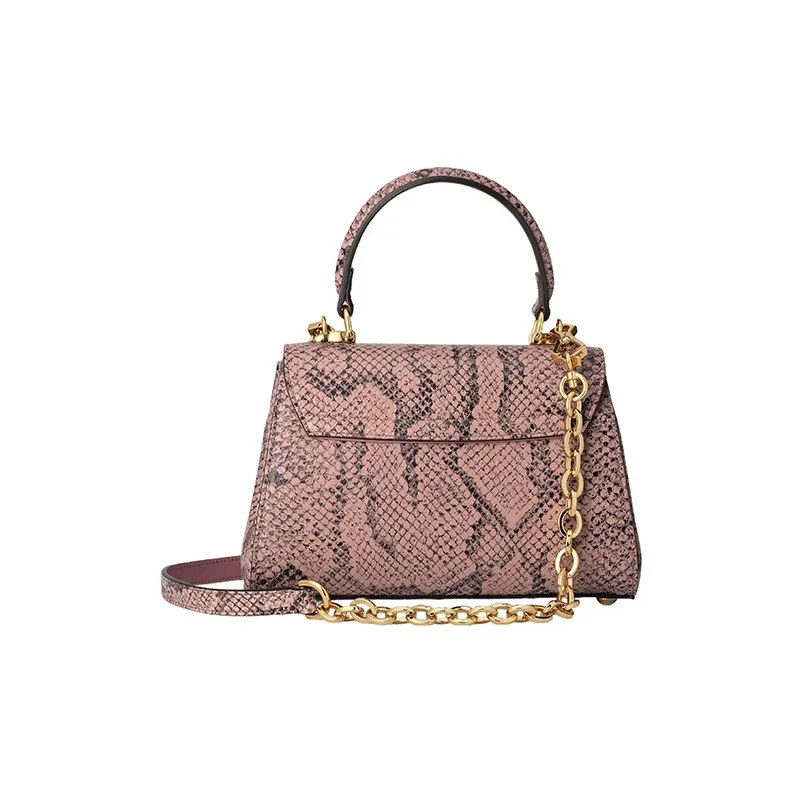 GUCCI Horsebit 1955 Python Skin Shoulder Bag Crossbody Bag Handbag Mini Women's Pink-5