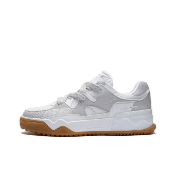 LiNing CF Twinkle Star Anti Slip Wear Resistant Low Top Skateboard Shoes White Gray