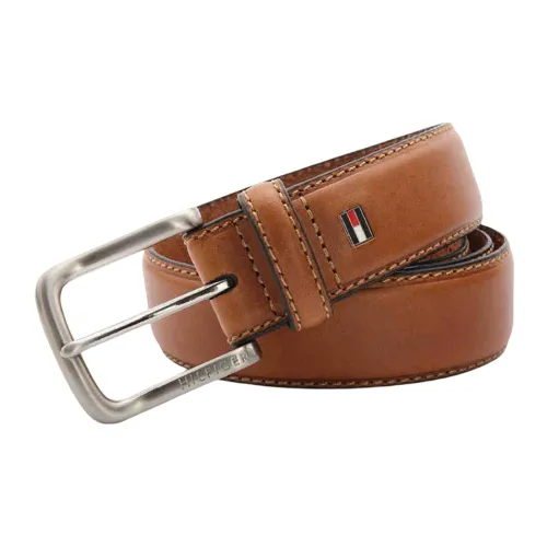 Tommy Hilfiger Fashion Casual Pin Buckle Belt Men's Brown Width 3.3CM