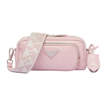 PRADA Soft Sheep Leather Crossbody Bag Shoulder Bag Women's Snow Pink
