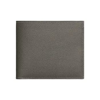 HERMES MC² Euclide Epsom Leather Card Clip Wallets Unisex 0L Grismeyer Cumulonimbus Gray