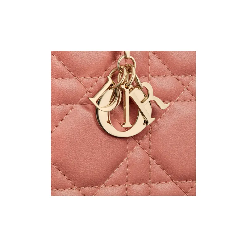 DIOR Lady Dior Lambskin Wallet Mini Women's Ethereal Pink-5