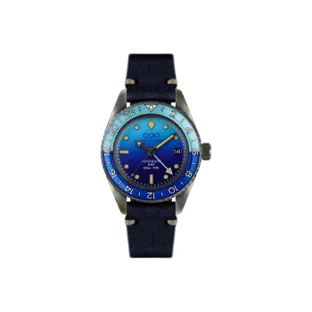 OUT OF ORDER Wrist Watch Automatic Mechanical Movement Leather Watch Bands Blue Dial Unisex OOO.001 25.BB