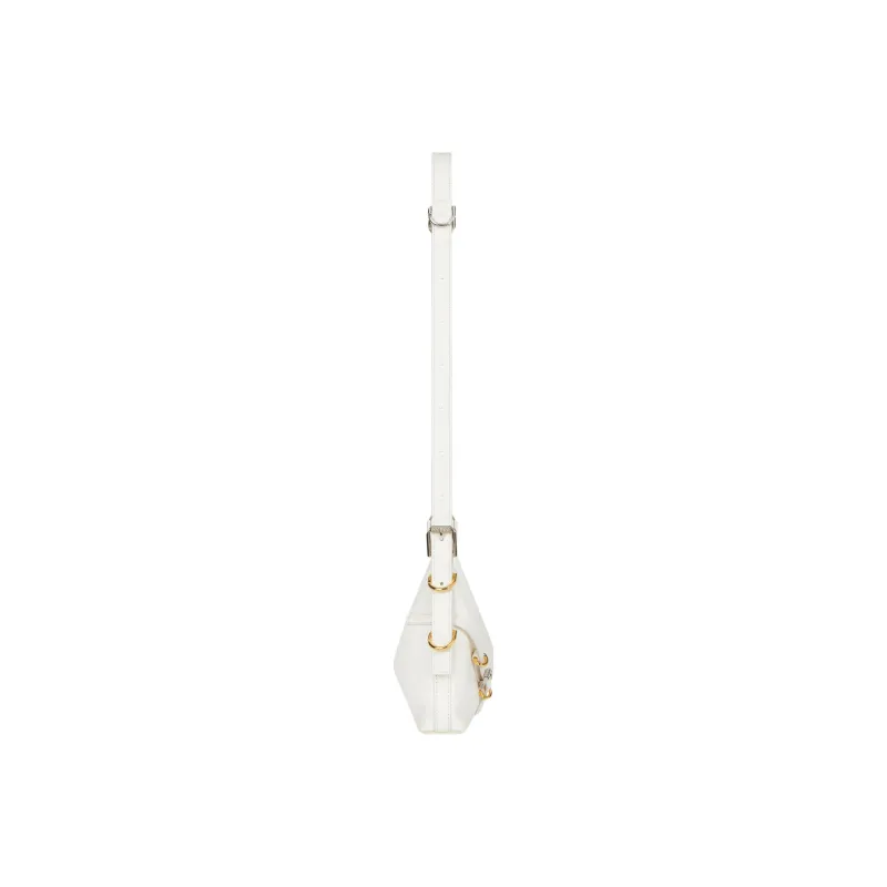 Givenchy Voyou Embossed Cow Leather Portable Crossbody Bag, Shoulder Bag Women's Ivory White-1