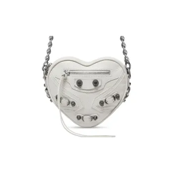Balenciaga Le Cagole Heart Mini Bag In Optic White